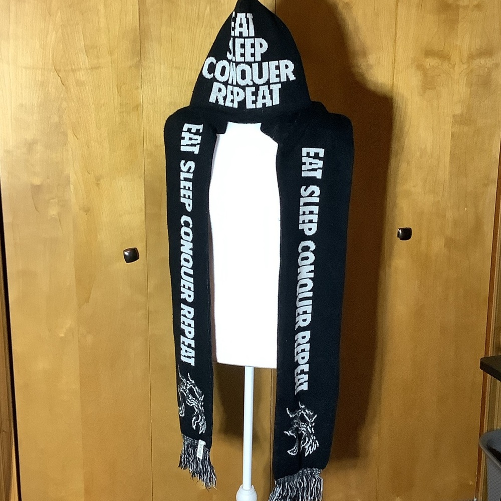 WWE Brock Lesnar “Eat, Sleep, Conquer, Repeat“ hooded scarf